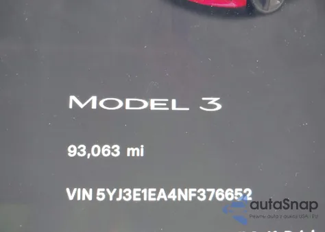2022 Tesla Model 3 Rear-Wheel Drive из США, поврежденный, VIN 5YJ3E1EA4NF376652